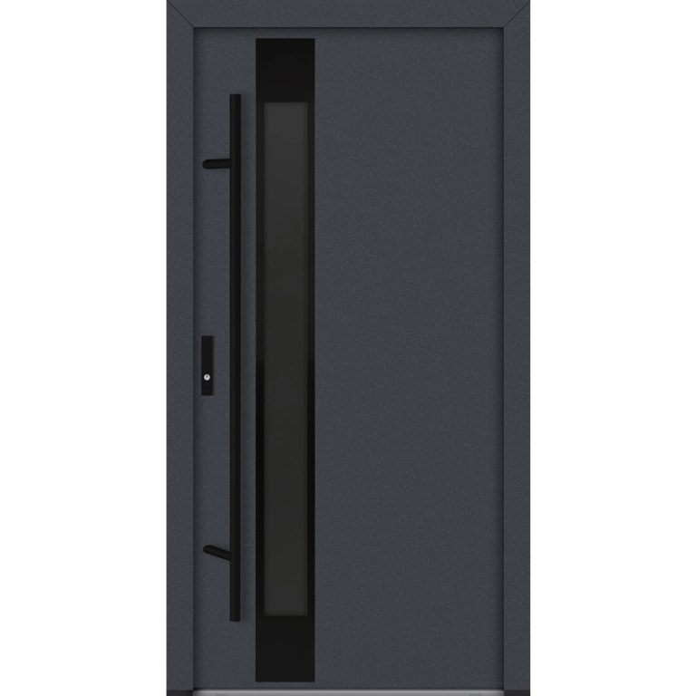 Feldmann und Mayer Aluminium-Haustür AC68 Design Blackline M34 in anthrazit