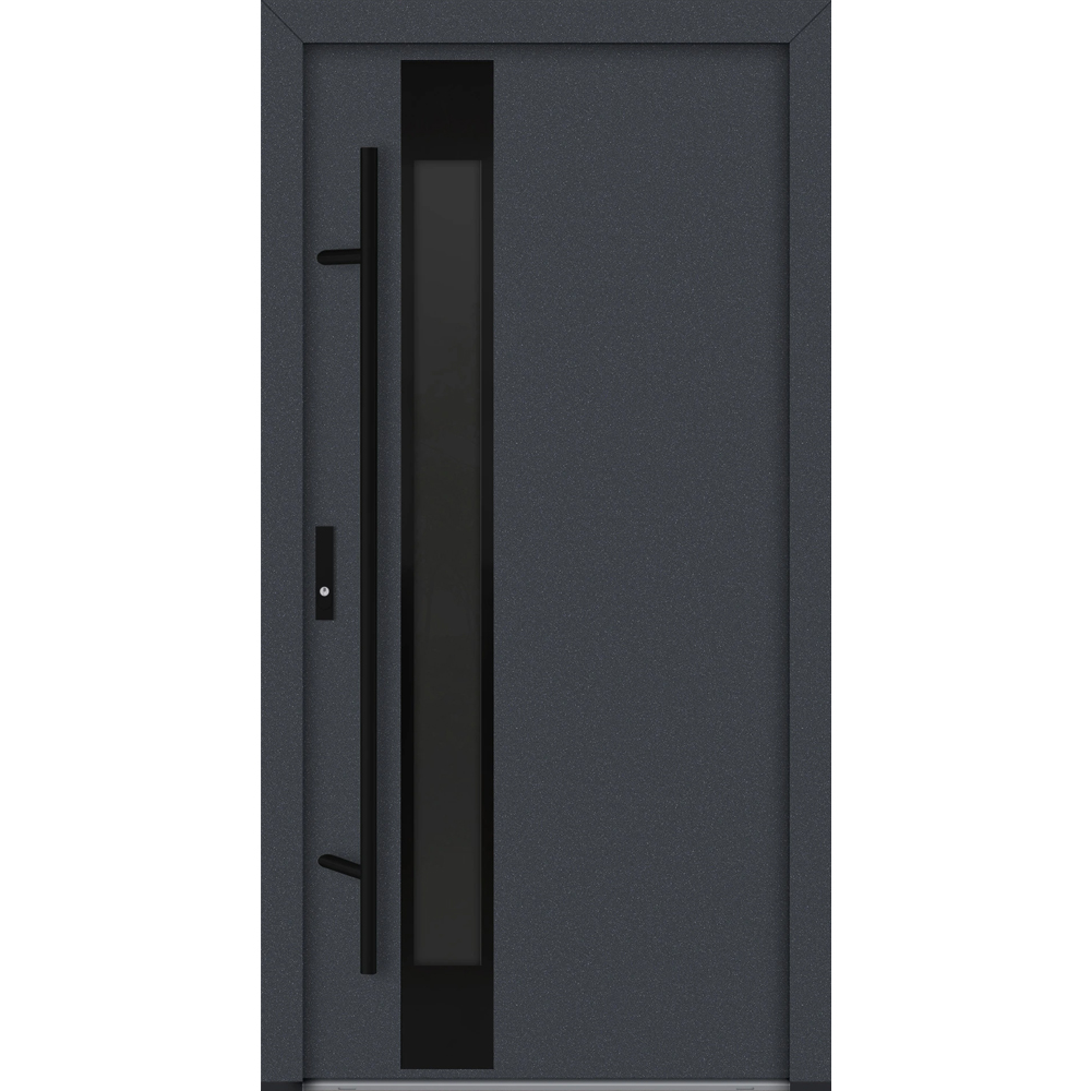 Feldmann und Mayer Aluminium-Haustür AC68 Design Blackline M34 in anthrazit