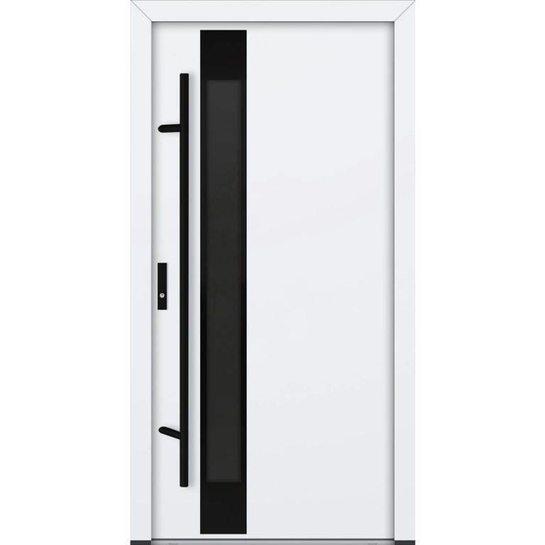 Feldmann und Mayer Aluminium-Haustür AC68 Design Blackline M34 in weiß