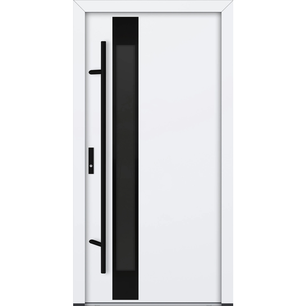 Feldmann und Mayer Aluminium-Haustür AC68 Design Blackline M34 in weiß
