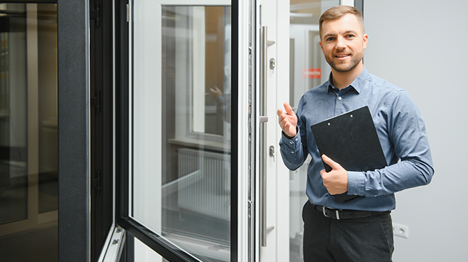 Verkäufer berät zum Fensterkauf worauf man achten muss