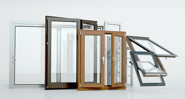 Verschiedene Fenstertypen und Arten nebeneinander
