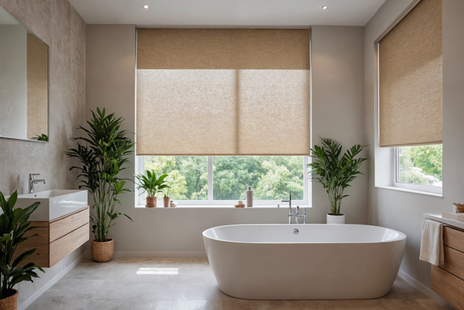 Store de protection solaire dans la salle de bain