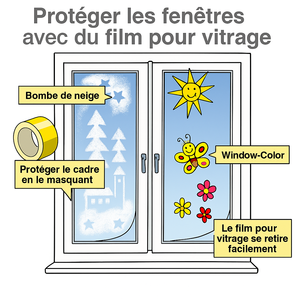Image d'information sur le film pour fenêtres pour une décoration amovible sans résidus