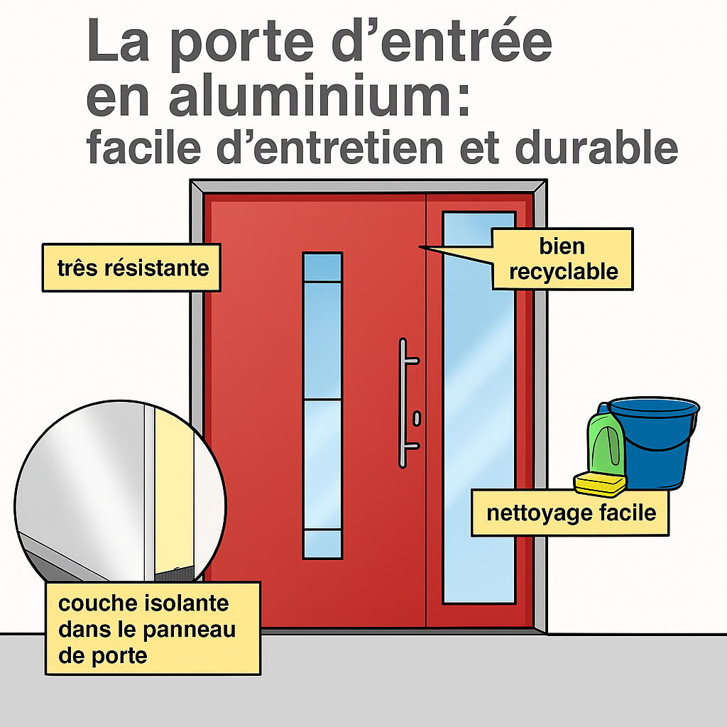 Infobild : La porte d'entrée en aluminium est facile à entretenir et durable