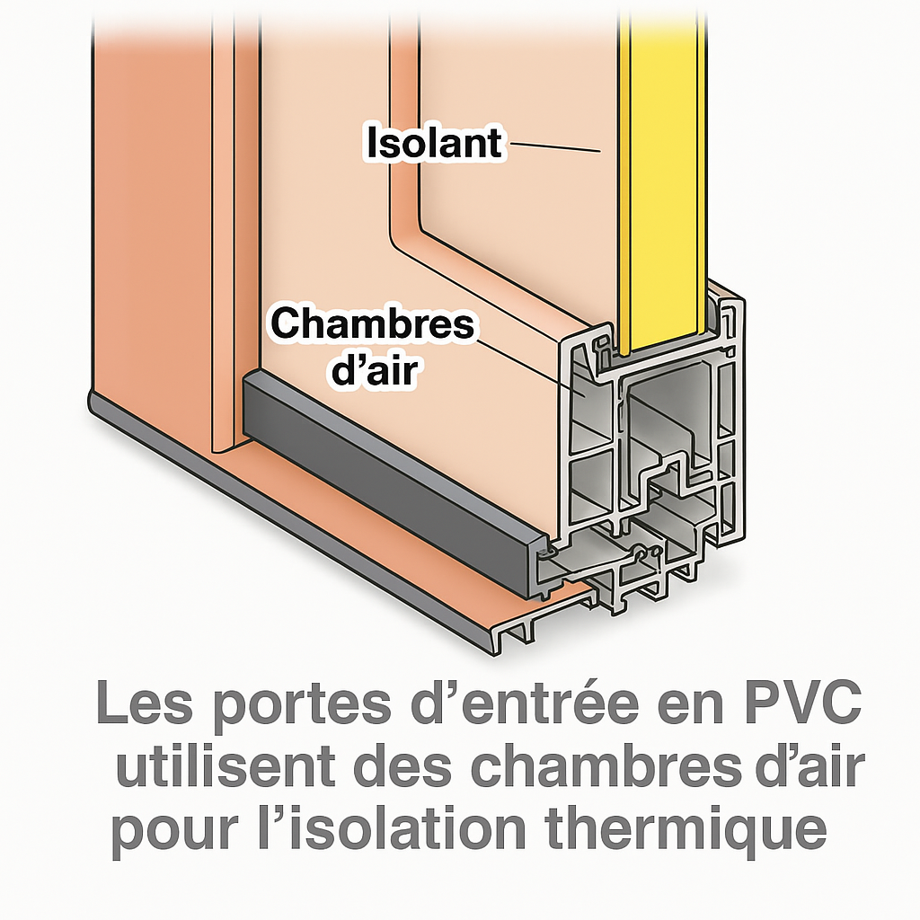 Infobild: Les portes d'entrée en PVC utilisent des chambres à air pour l'isolation thermique