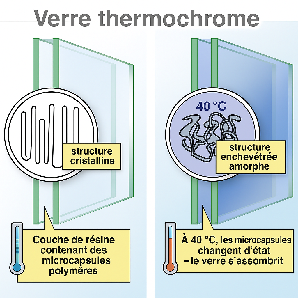 Image d'information Vitrage intelligent avec verre thermochrome