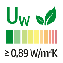valeur Uw = 0,89 W/m²K