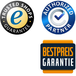 Trustlogos Letwork avec label de qualité Trusted Shops, logo partenaire autorisé TÜV et logo de garantie du meilleur prix