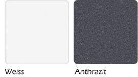 Palette de couleurs pour portes d’entrée aluminium Feldmann et Mayer de la série de profilés AC68. Disponibles en blanc et anthracite