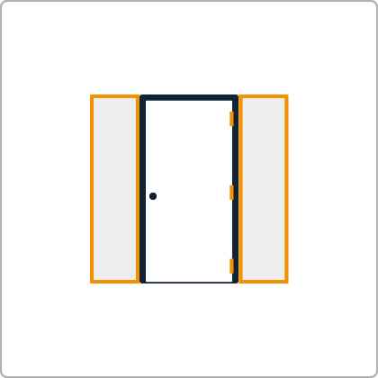 Portes d'entrée en aluminium Feldmann et Mayer avec deux parties latérales