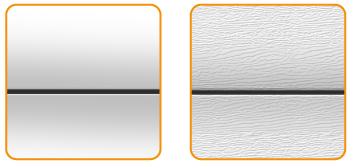 Structure de surface lisse avec finition woodgrain en comparaison
