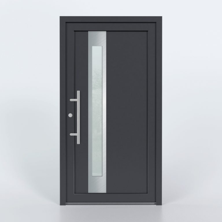 Türfüllung Design 715 in Anthrazit mit schmalem Glaseinsatz