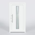 Türfüllung Design 840 in Weiß mit schmalem Glaseinsatz