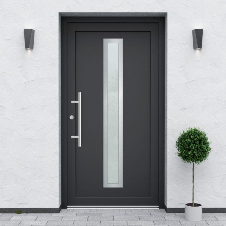 Türfüllung Design 840 in Anthrazit mit schmalem Glaseinsatz