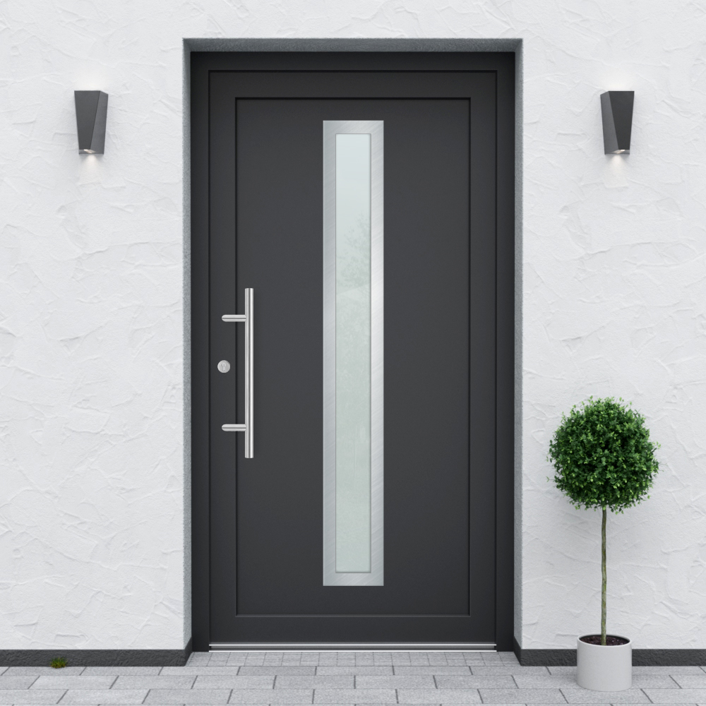 Türfüllung Design 840 in Anthrazit mit schmalem Glaseinsatz