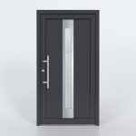 Türfüllung Design 844 in Anthrazit mit schmalem Glaseinsatz in der Mitte des Türblattes