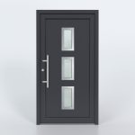 Türfüllung Design 8541 in Anthrazit mit 3 Glaseinsätzen