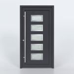 Türfüllung Design 8551 in Anthrazit mit 5 Glaseinsätzen