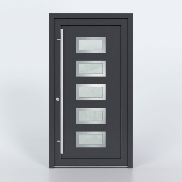 Türfüllung Design 8551 in Anthrazit mit 5 Glaseinsätzen