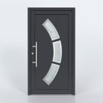 Türfüllung Design 870 in Anthrazit mit drei Glaseinsätzen
