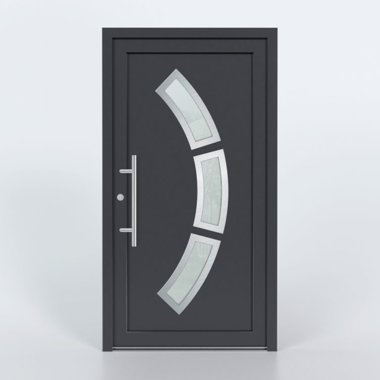 Türfüllung Design 870 in Anthrazit mit drei Glaseinsätzen