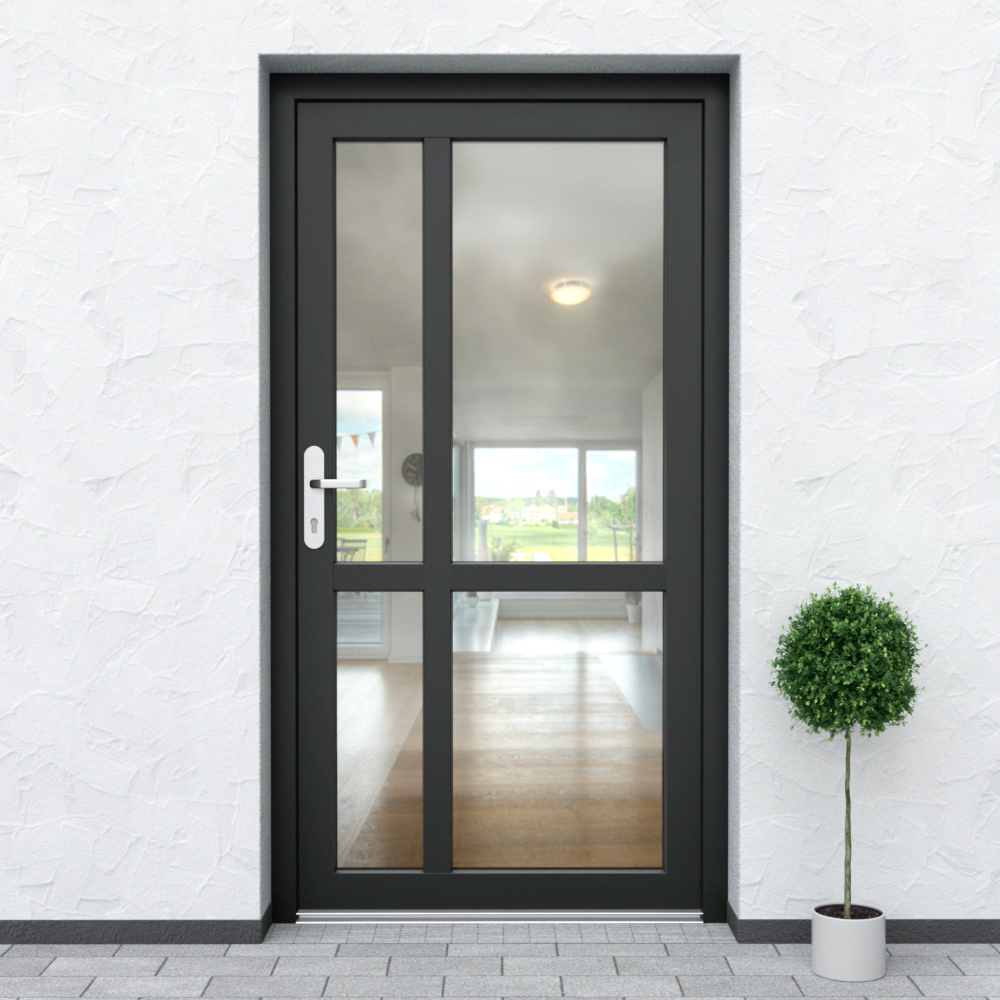 Porte de service en PVC au design N40 en anthracite