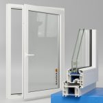 Kunststofffenster Veka Softline 70 AD in weiß mit Zweifachverglasung offenes Fenster hinten mit Fensterecke im Vordergrund