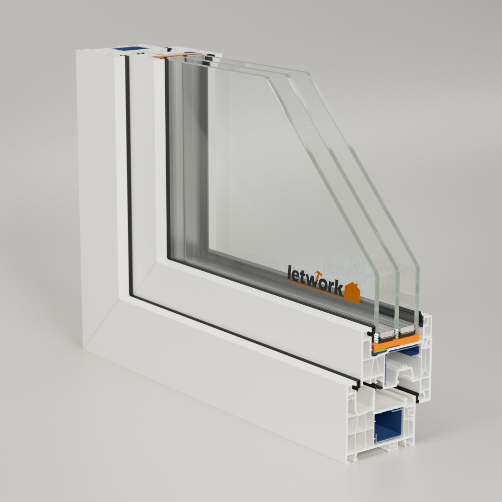 Aluplast Ideal Neo MD Kunststofffenster Ecke mit Dreifachverglasung