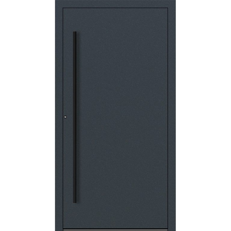 Aluminium-Haustür Feldmann und Mayer P90 und SL75 Design Blackline M20 in Anthrazit RAL7016 mit schwarzen Griffen