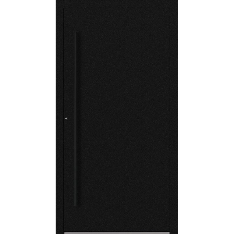 Aluminium-Haustür Feldmann und Mayer P90 und SL75 Design Blackline M20 in Schwarz mit schwarzen Griffen