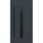 Aluminium-Haustür Feldmann und Mayer P90 und SL75 Design Blackline M21 in Anthrazit RAL7016 mit GLaseinsatz und schwarzen Griffen