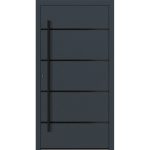 Aluminium-Haustür Feldmann und Mayer P90 und SL75 Design Blackline M22 in Anthrazit RAL7016 mit schwarzen Griffen