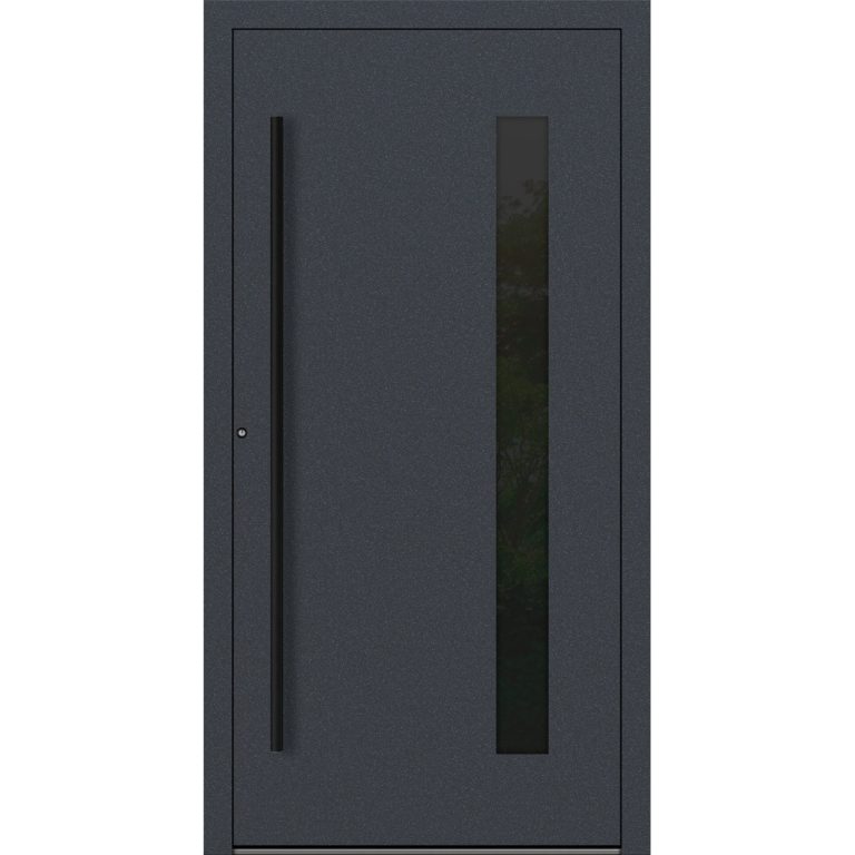 Aluminium-Haustür Feldmann und Mayer P90 und SL75 Design Blackline RC2 M24 in Anthrazit mit Glaseinsatz