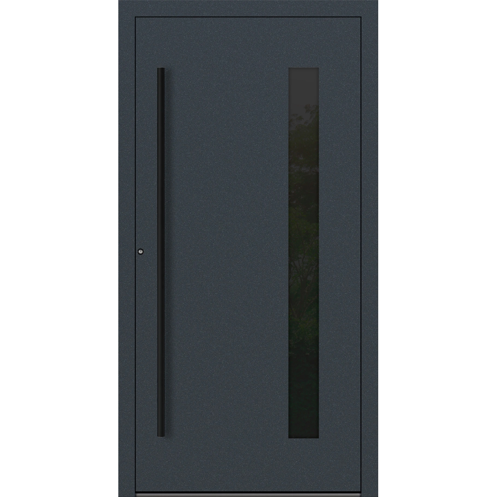 Aluminium-Haustür Feldmann und Mayer P90 und SL75 Design Blackline RC2 M24 in Anthrazit RAL7016 mit Glaseinsatz