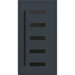 Aluminium-Haustür Feldmann und Mayer P90 und SL75 Design BLackline RC2 M31 in Anthrazit RAL7016 mit fünf Glaseinsätzen