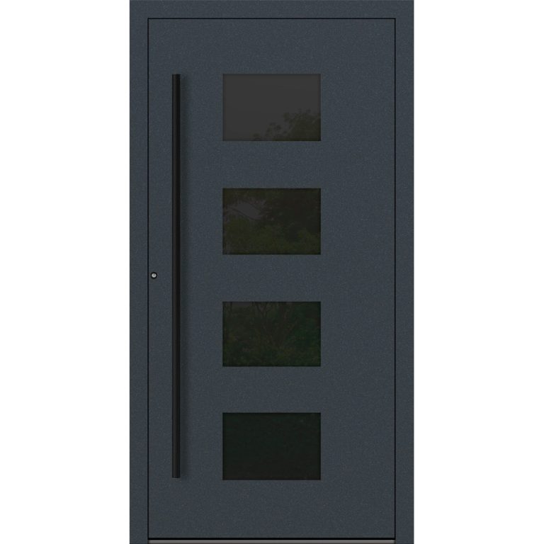 Aluminium-Haustür Feldmann und Mayer P90 und SL75 Design Blackline RC2 M311 in Anthrazit RAL7016