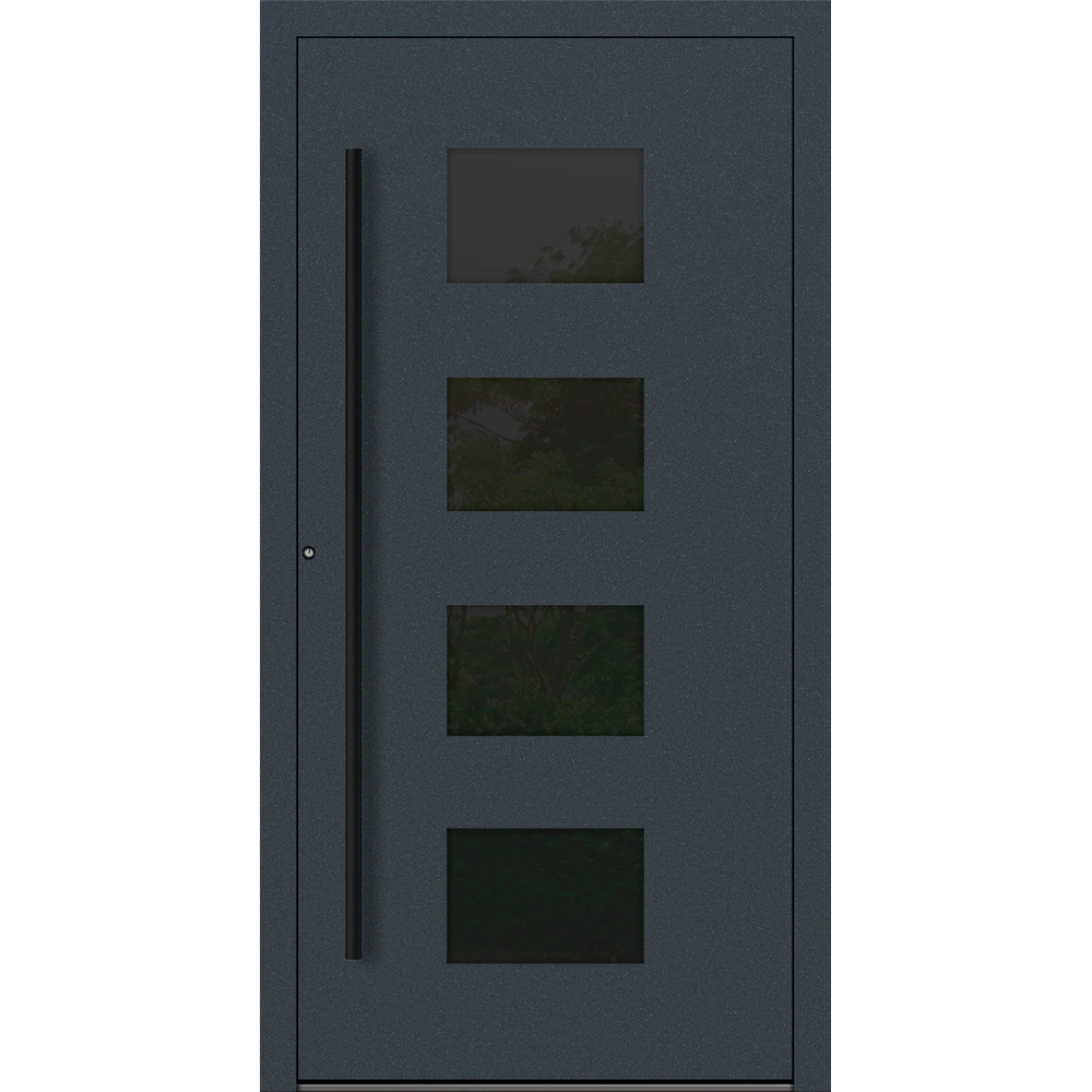 Aluminium-Haustür Feldmann und Mayer P90 und SL75 Design Blackline RC2 M311 in Anthrazit RAL7016