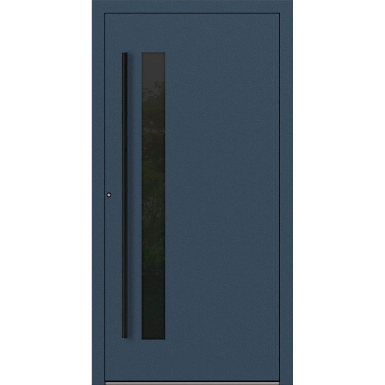 Aluminium-Haustür Feldmann und Mayer P90 und SL75 Design Blackline RC2 M34 in Dunkelblau