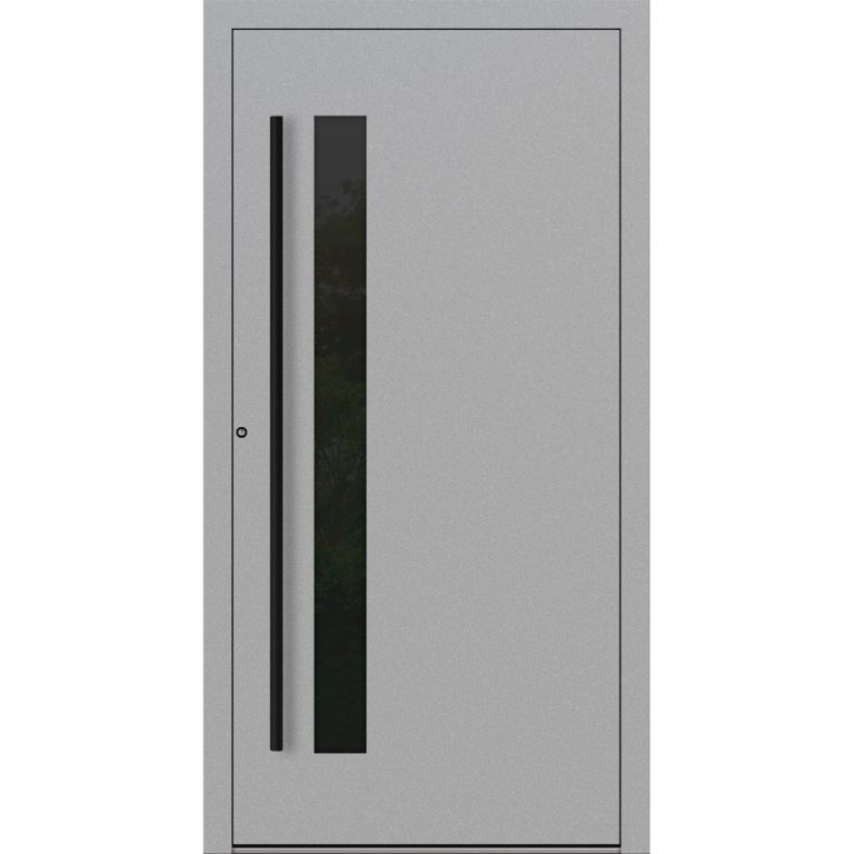 Aluminium-Haustür Feldmann und Mayer P90 und SL75 Design Blackline RC2 M34 in Grau