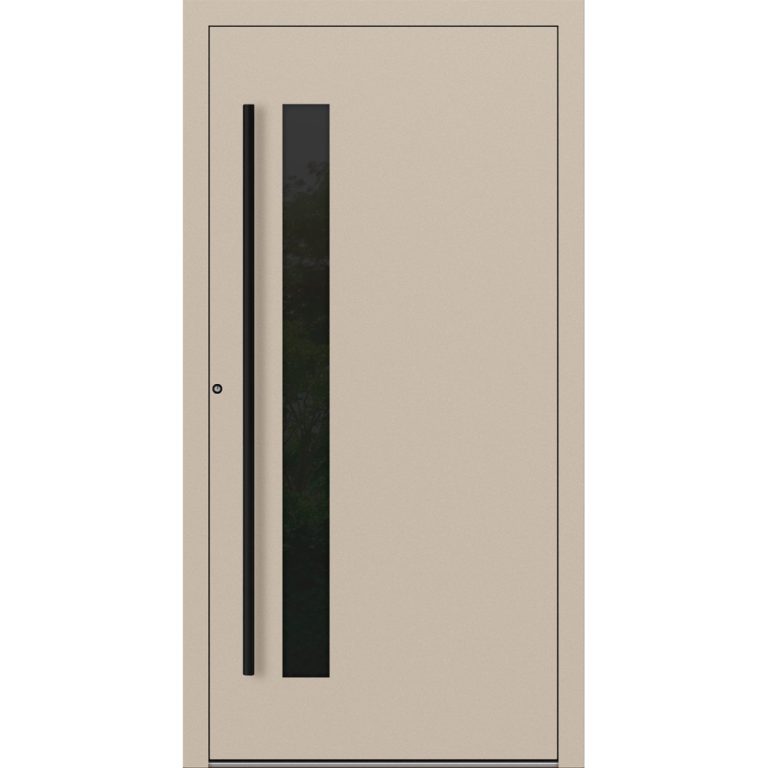 Aluminium-Haustür Feldmann und Mayer P90 und SL75 Design Blackline RC2 M34 in Elfenbein