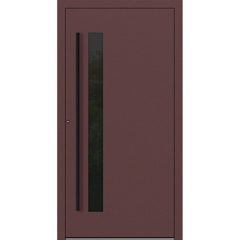 Aluminium-Haustür Feldmann und Mayer P90 und SL75 Design Blackline RC2 M34 in Rotbraun