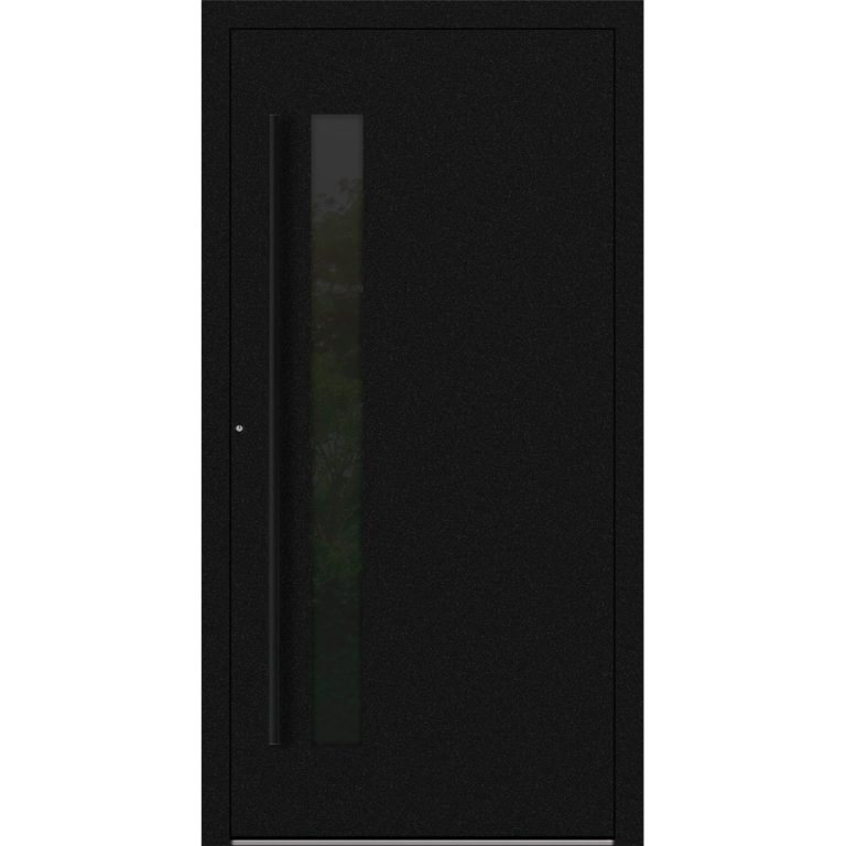 Feldmann und Mayer Haustüren P90 und SL75 Design Blackline M34 in Schwarz mit schwarzem Griffset