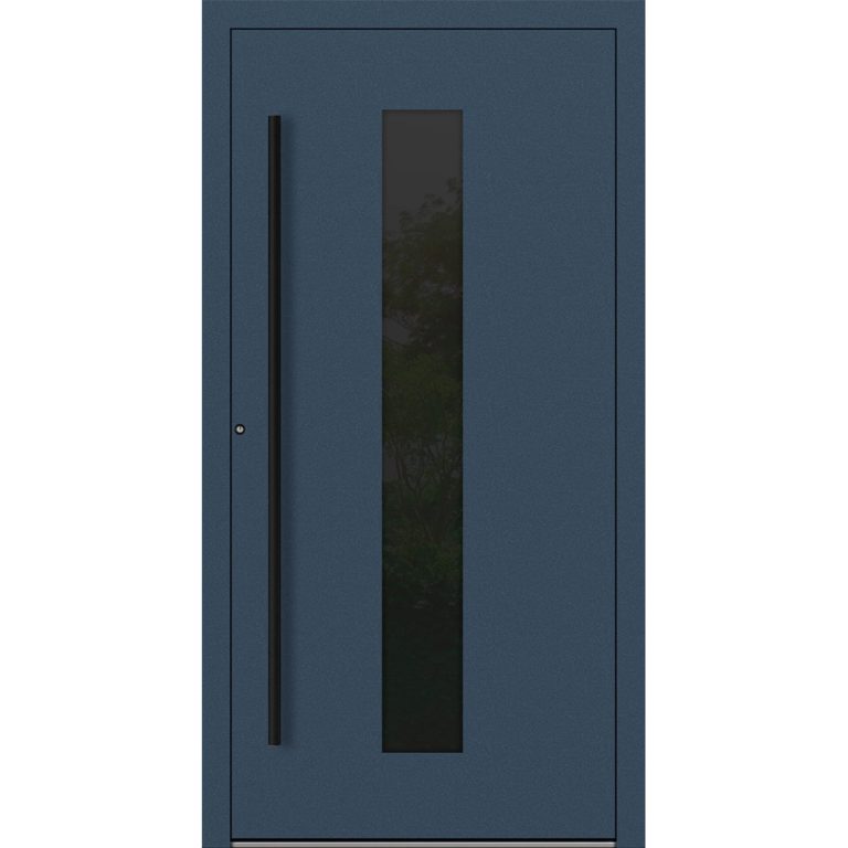 Aluminium-Haustür Feldmann und Mayer P90 und SL75 Design Blackline RC2 M35 in Dunkelblau