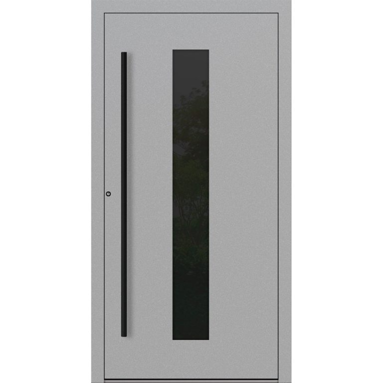 Aluminium-Haustür Feldmann und Mayer P90 und SL75 Design Blackline RC2 M35 in Grau
