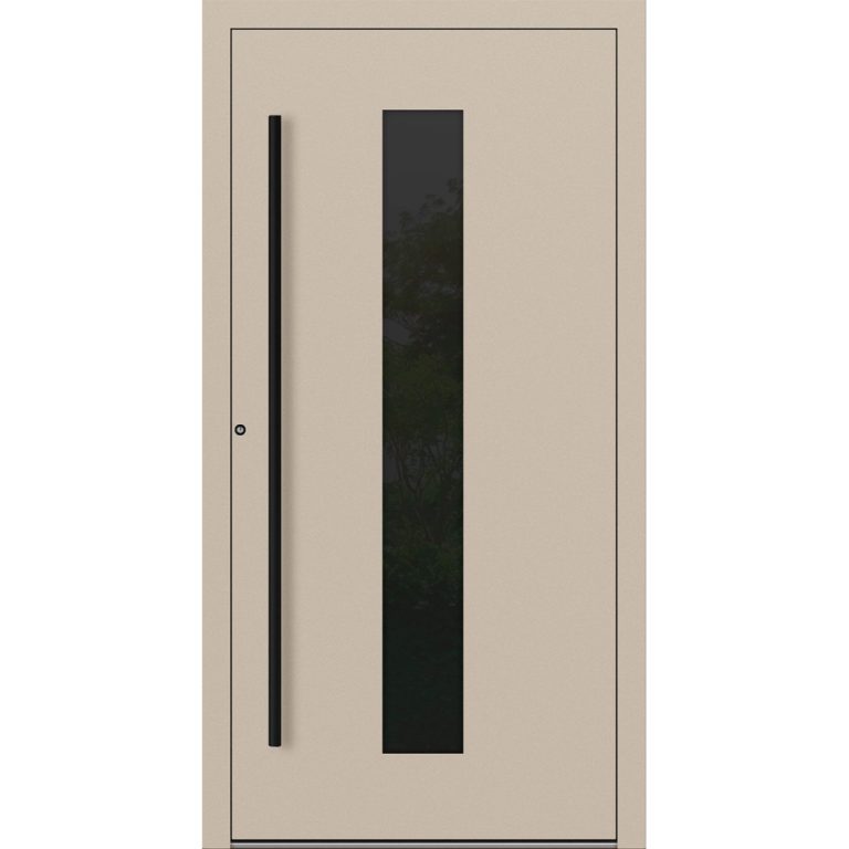 Aluminium-Haustür Feldmann und Mayer P90 und SL75 Design Blackline RC2 M35 in Elfenbein