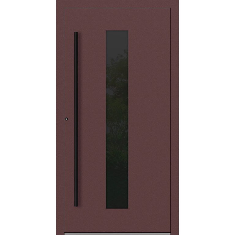 Aluminium-Haustür Feldmann und Mayer P90 und SL75 Design Blackline RC2 M35 in Rotbraun