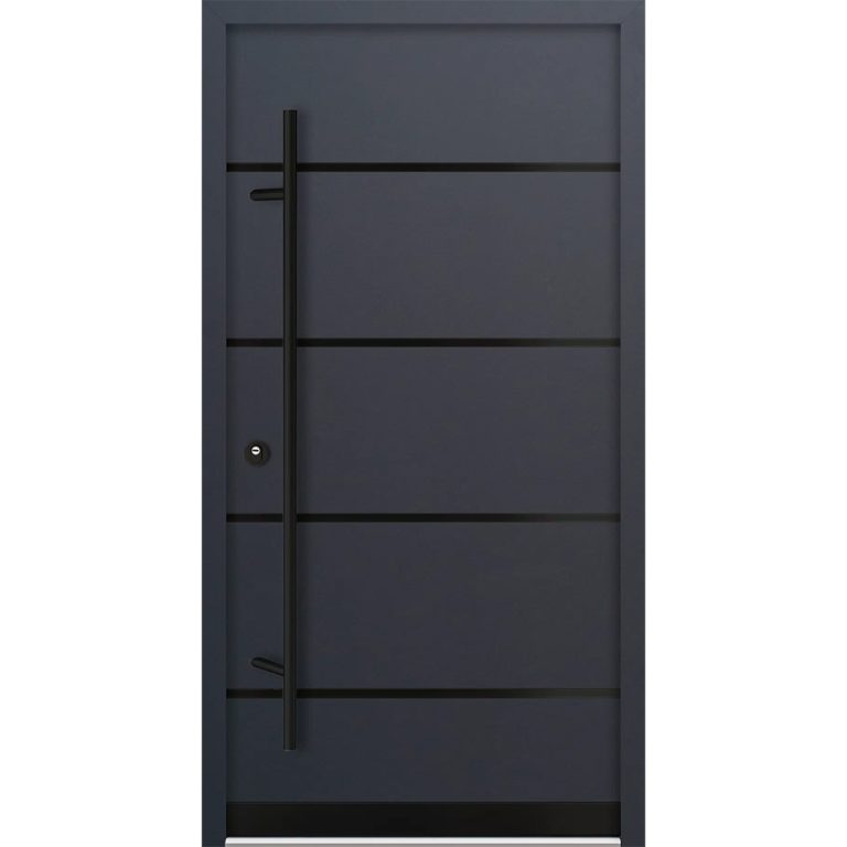 Feldmann und Mayer Aluminium-Haustür AC68 Design Blackline M22 in anthrazit