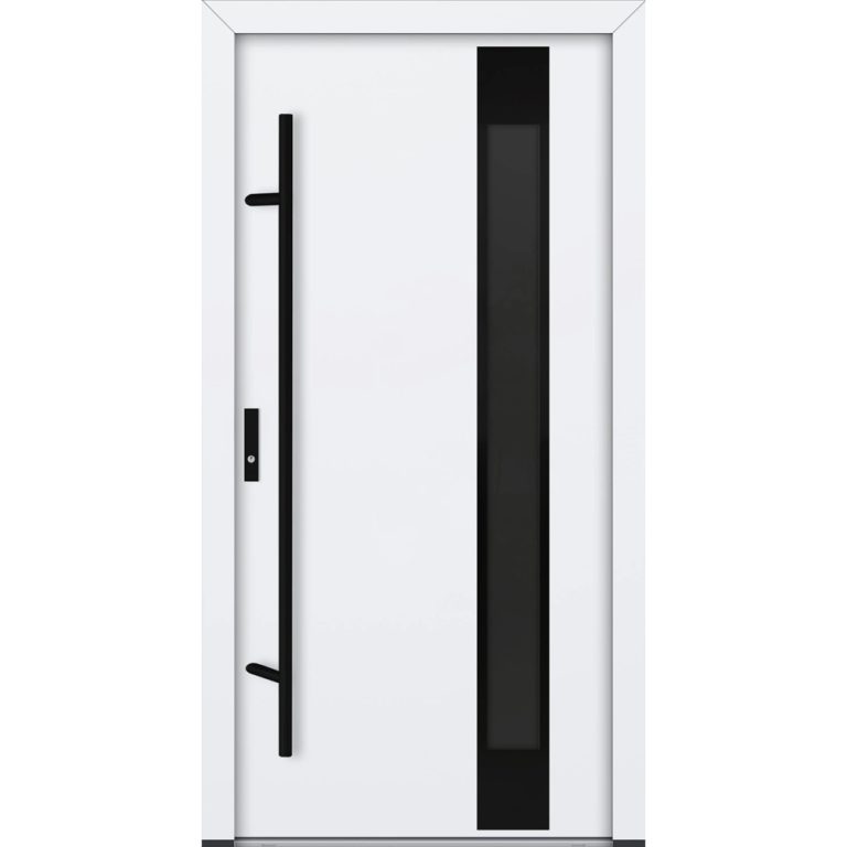 Feldmann und Mayer Aluminium-Haustür AC68 Design Blackline M24 in weiß