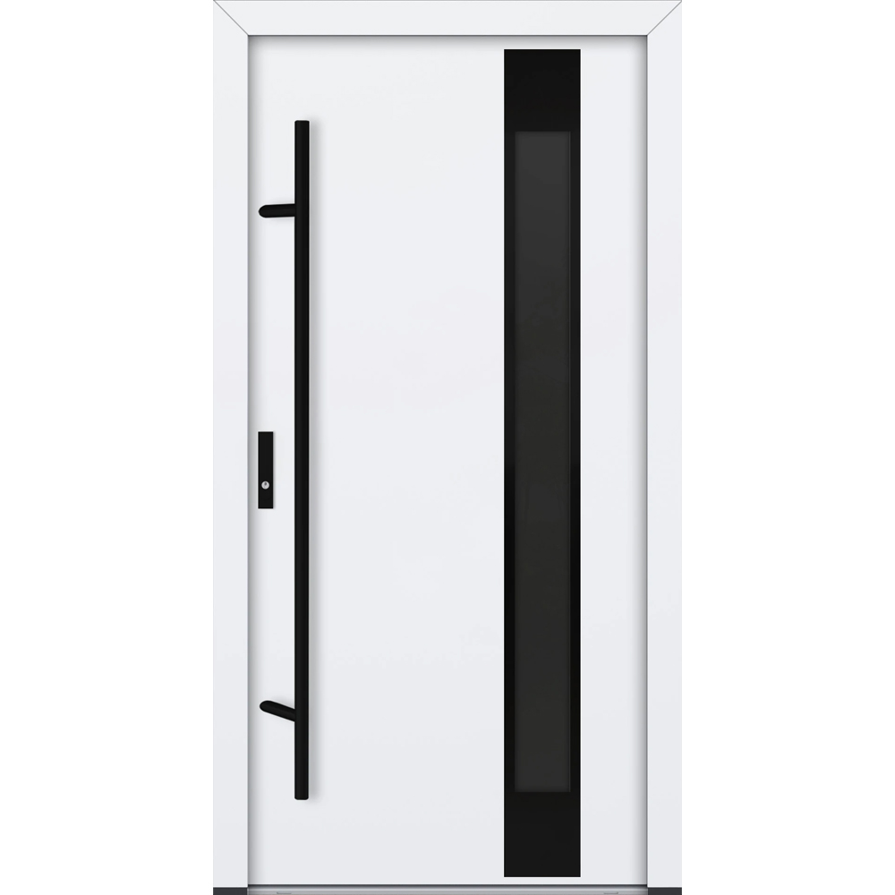 Feldmann und Mayer Aluminium-Haustür AC68 Design Blackline M24 in weiß